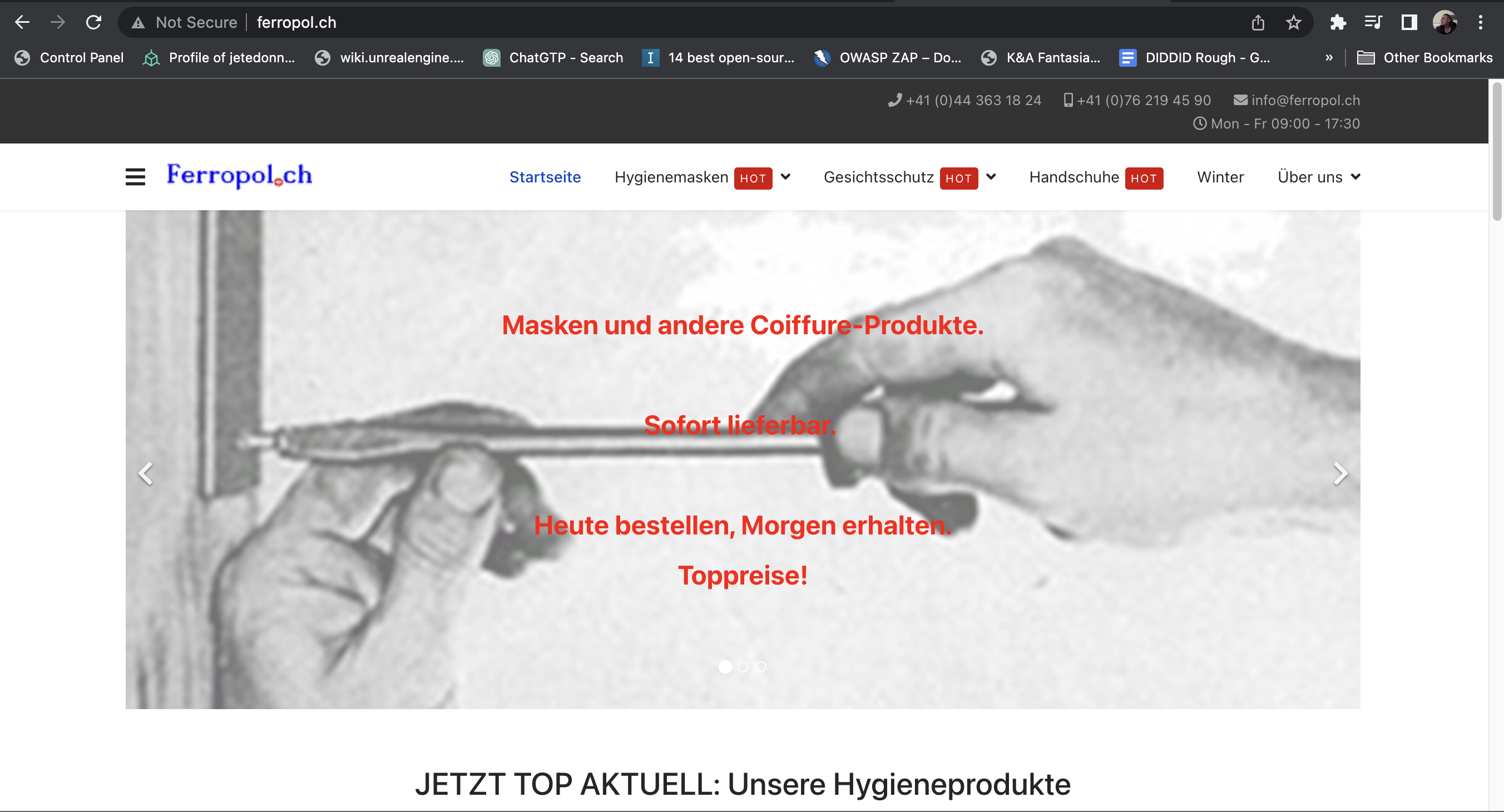 Startpage of ferropol.ch